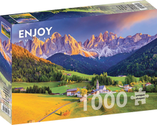 Cargar imagen en el visor de la galería, ROMPECABEZAS CHURCH IN DOLOMITES MOUNTAINS ITALY 1000 PCS (ENJOY-1320)