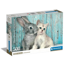 Cargar imagen en el visor de la galería, ROMPECABEZAS CAT AND BUNNY COMPACT 500 PCS (35539)