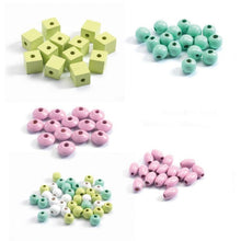 Cargar imagen en el visor de la galería, SET 450 PERLAS DE MADERA HOJAS Y FLORES (DJ09808)
