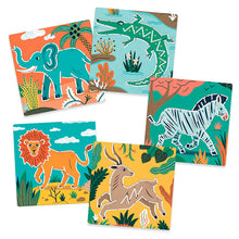 Cargar imagen en el visor de la galería, SET 5 PLANTILLAS PARA DIBUJAR ANIMALES SALVAJES (DJ08916)