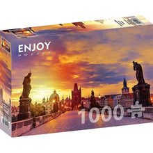 Cargar imagen en el visor de la galería, ROMPECABEZAS CHARLES BRIDGE AT SUNSET PRAGUE 1000 PCS (ENJOY-1284)