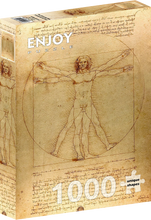 Cargar imagen en el visor de la galería, ROMPECABEZAS THE VITRUVIAN MAN LEONARDO DA VINCI 1000 PCS (ENJOY-1557)
