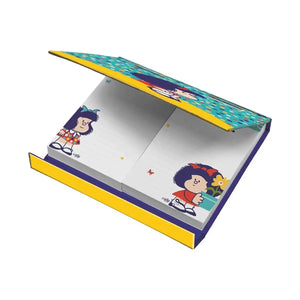 SET 2 BLOCKS DE NOTAS CON VENTANA MAFALDA AZUL PUNTITOS (MAF-07-03)