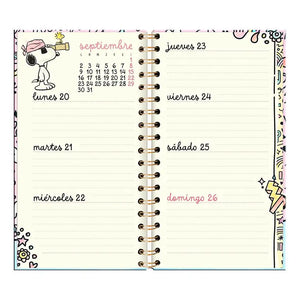 AGENDA SNOOPY CHEQUERA ESPIRAL SEMANAL 2025 (AG-24-25)