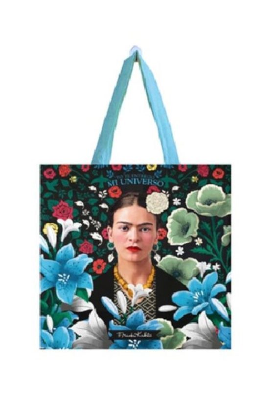 BOLSA ALGODON GRANDE FRIDA KAHLO FLORES CELESTES (FK-52-01)