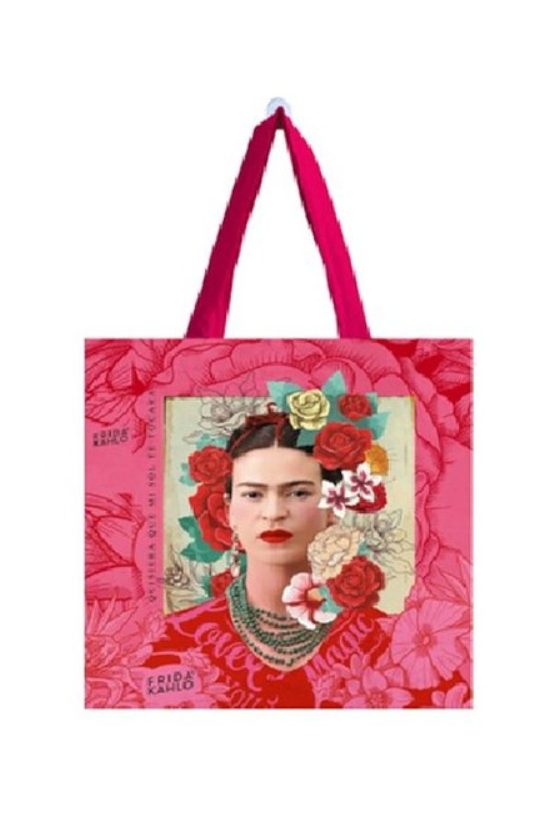 BOLSA ALGODON GRANDE FRIDA KAHLO ROSA (FK-52-02)