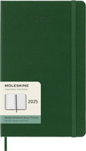 Cargar imagen en el visor de la galería, 12M WEEKLY NOTEBOOK LARGE MYRTLE GREEN HARD COVER 2025
