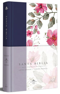 BIBLIA RVR 1960 LETRA GRANDE TELA AZUL PURPURA CON FLORES (TD)