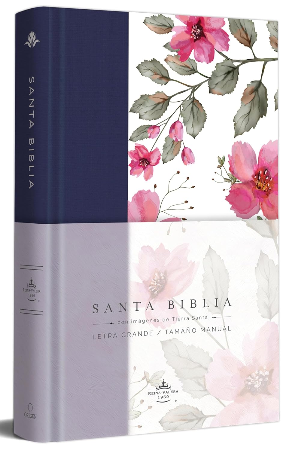 BIBLIA RVR 1960 LETRA GRANDE TELA AZUL PURPURA CON FLORES (TD)
