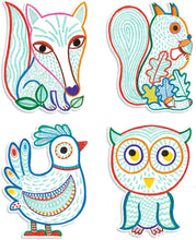 Cargar imagen en el visor de la galería, SET 12 TARJETAS COLOREAR PARA REVELAR ANIMALES DEL BOSQUE (DJ00063)
