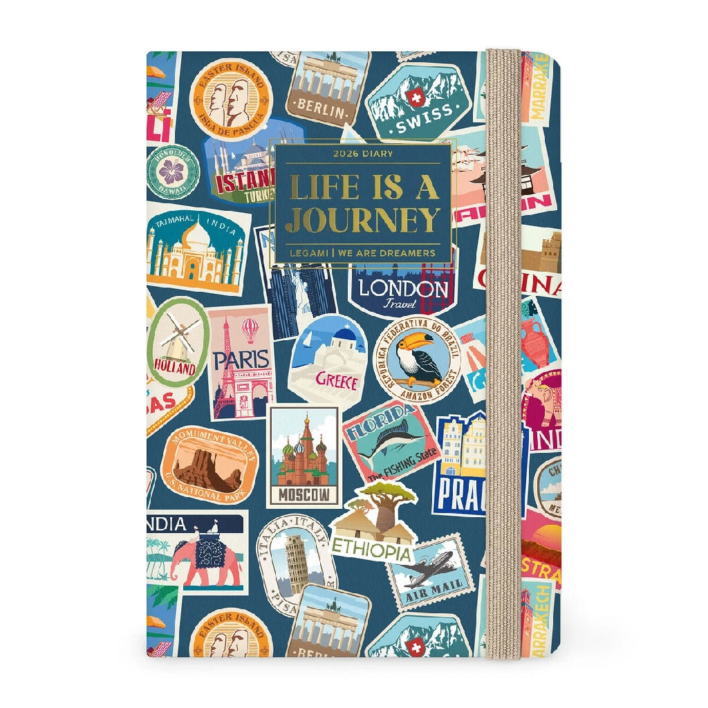 AGENDA 2026 SEMANAL 12M MEDIANA PHOTO TRAVEL STICKERS