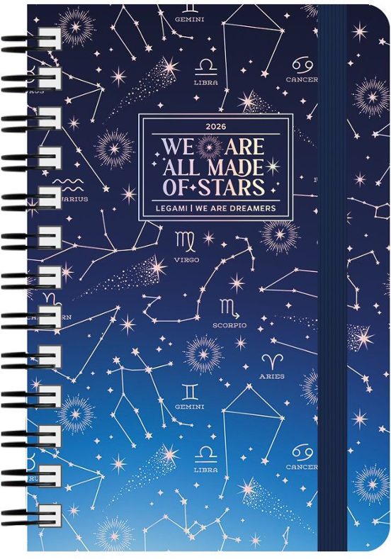 AGENDA 2026 SEMANAL 12M GRANDE CON ESPIRAL STARS
