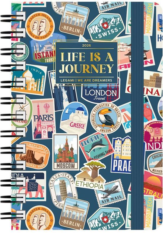 AGENDA 2026 SEMANAL 12M GRANDE CON ESPIRAL TRAVEL STICKERS