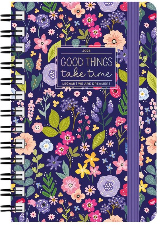 AGENDA 2026  SEMANAL 12M GRANDE CON ESPIRAL FLOWERS