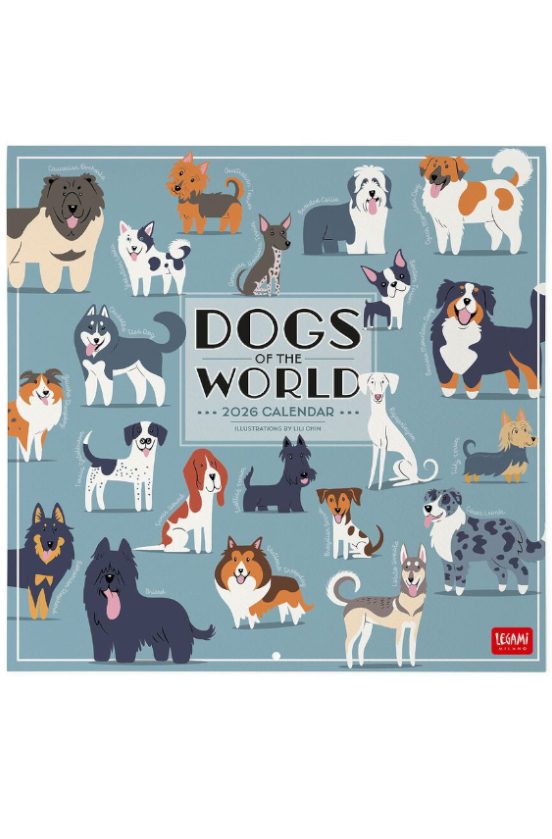 CALENDARIO 2026 DE PARED DOGS OF THE WORLD