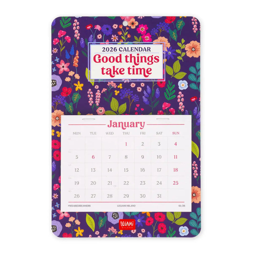 CALENDARIO 2026 DE PARED 13 MESES FLOWERS