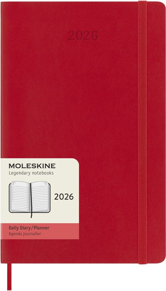 AGENDA 2026 12 M DAILY LARGE SCARLET RED SOFT COVER