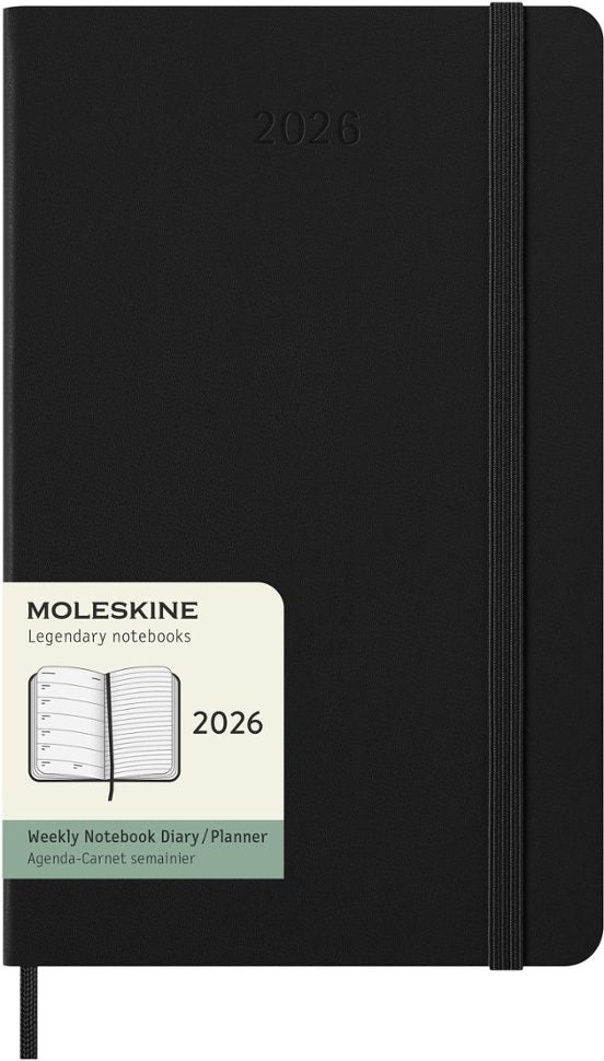 AGENDA 2026 12M WEEKLY LARGE BLACK HARD COVER