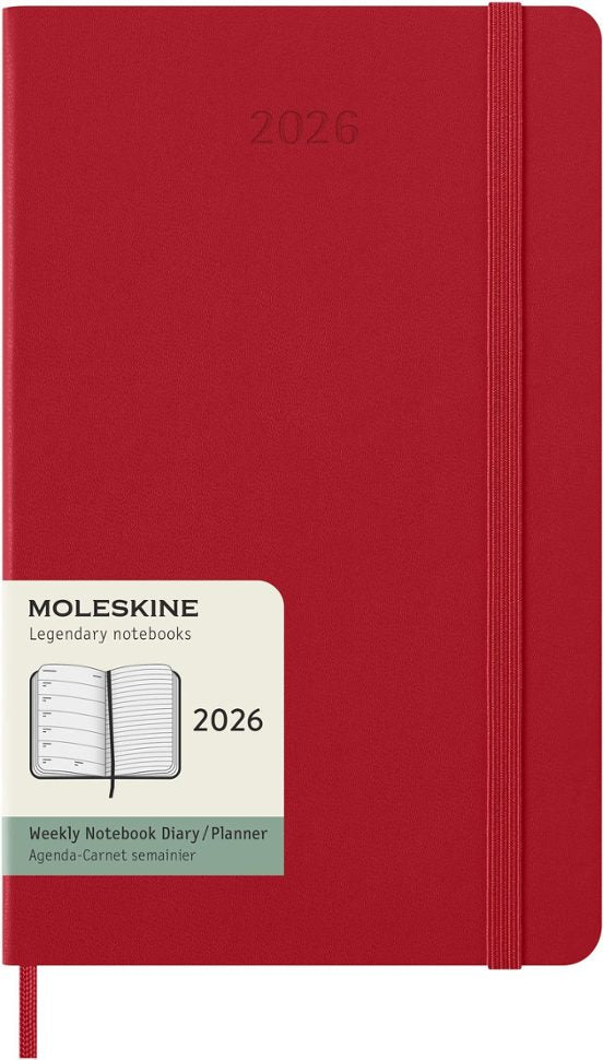 AGENDA 2026  12M WEEKLY LARGE SCARLET RED HARD COVER