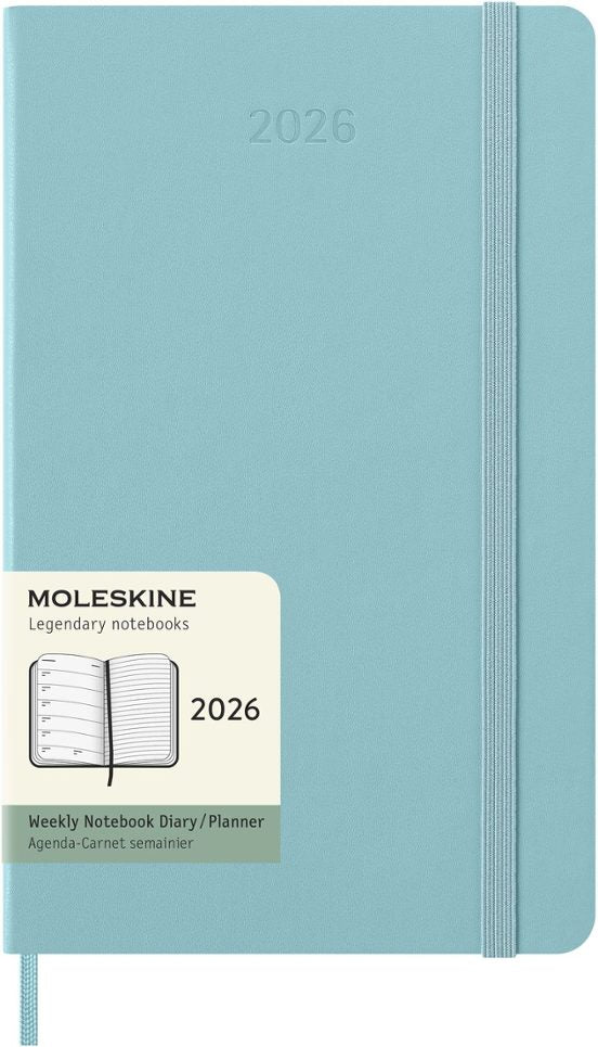 AGENDA 2026 12M WEEKLY LARGE HARD COVER AQUAMARINE
