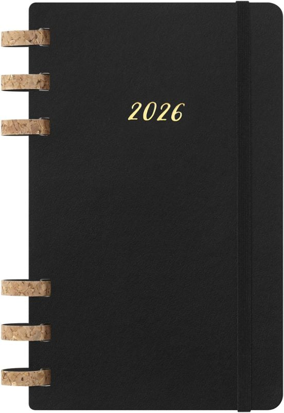 AGENDA 2026  12M SPIRAL PLANNER LARGE BLACK SOFT COVER