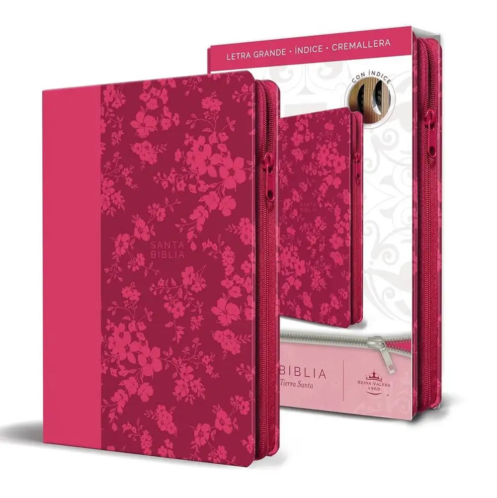 BIBLIA REINA VALERA 1960 LETRA GRANDE FUCSIA CON ZIPPER 