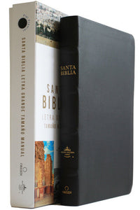 BIBLIA RVR 1960 LETRA GRANDE TAMAÑO MANUAL PIEL PREMIER NEGRO