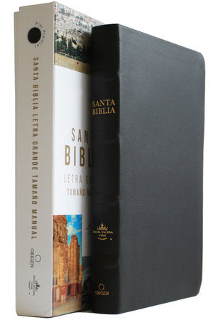 BIBLIA RVR 1960 LETRA GRANDE TAMAÑO MANUAL PIEL PREMIER NEGRO