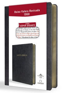BIBLIA REINA VALERA REVISADA 1960 LETRA SUPER GIGANTE SIMIL PIEL NEGRO