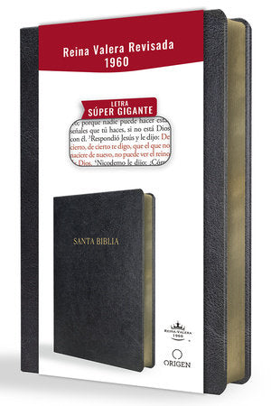 BIBLIA REINA VALERA REVISADA 1960 LETRA SUPER GIGANTE SIMIL PIEL NEGRO