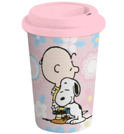 TAZA BAMBU SNOOPY CHARLIE ROSA 475 ML (SPY-60-19)