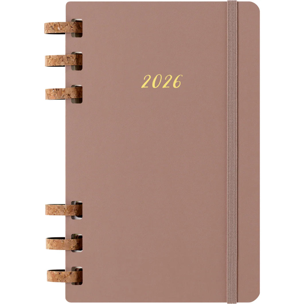 AGENDA 2026 12M SPIRAL PLANNER LARGE ALMOND HARD COVER
