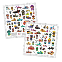 Cargar imagen en el visor de la galería, SET 160 CALCOMANIAS METALIZADAS UNIVERSO DE LOS CRAZY MOTORS (DJ09287)
