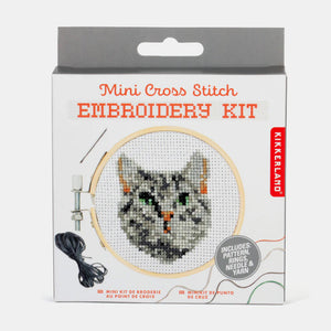 MINI KIT BORDADO DE PUNTO DIY PATRON GATO (GG239)