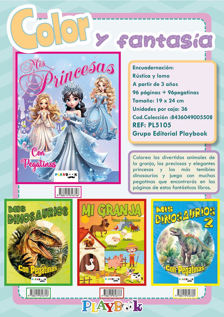 COLOREA Y PEGA 96 PAG CON PEGATINAS