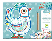 Cargar imagen en el visor de la galería, SET 12 TARJETAS COLOREAR PARA REVELAR ANIMALES DEL BOSQUE (DJ00063)
