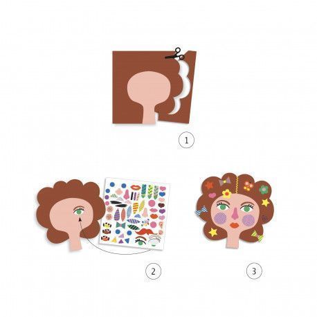 Kit Creativo Con Pegatinas 'Peluquería' De Djeco - Manualidad Para Niños A Partir De 6 Años (Diseñado En Francia)