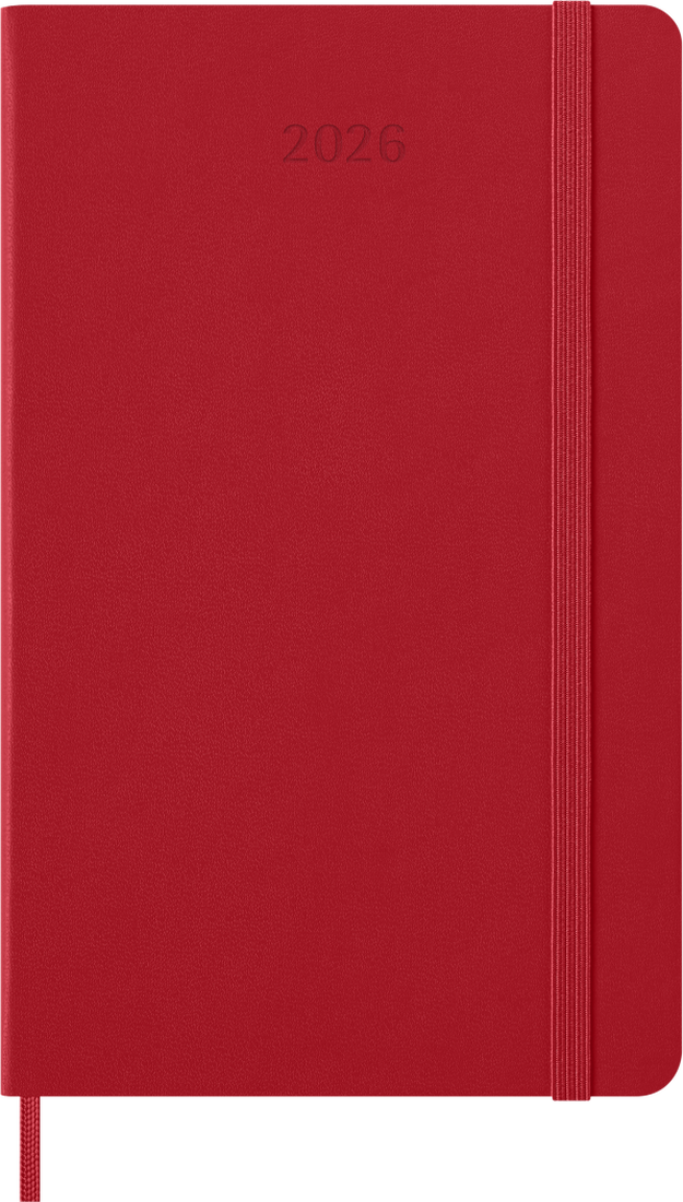 AGENDA 2026 12M DAILY LARGE SCARLET RED HARD COVER