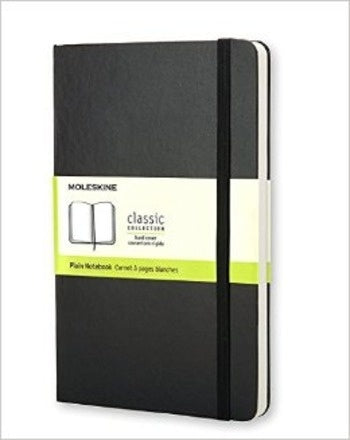 PLAIN NOTEBOOK LARGE HARD COVER BLACK (QP062F)