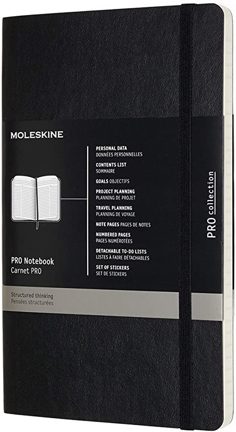 PROFESSIONAL NOTEBOOK LARGE SOFT COVER BLACK (PROPFNT3SBKF)
